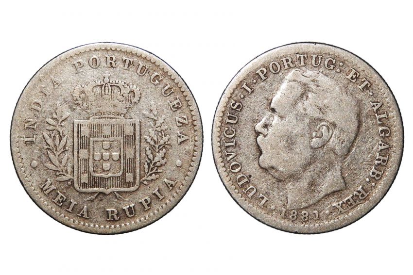Portuguese India, Luís I, Silver Rupia – Colonial Goa Coin