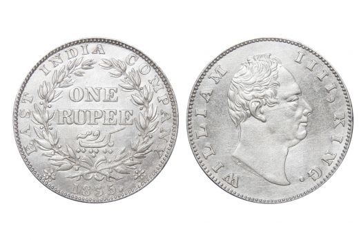 East India Company, William IIII, Rupee, Silver, Mint - Calcutta, 1835, B/II(ii) GK# 04, R.S. incused