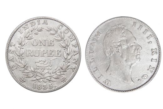 East India Company, William IIII, Rupee, Silver, Mint - Calcutta, 1835, B/II(ii) GK# 04, R.S. incused