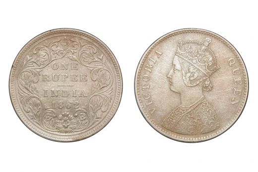 British India,  Victoria Queen, Rupee, Silver, 1862