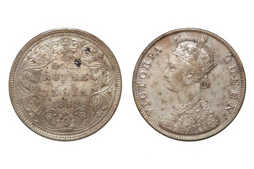 British India,  Victoria Queen, Rupee, Silver, 1862