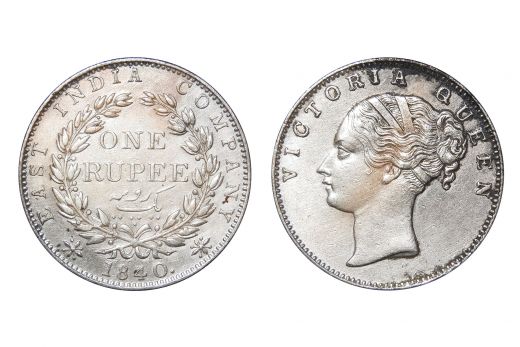 East India Company, Victoria Queen(C.L), Rupee, Silver, 1840