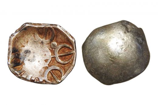 Gandhara janapada, one shana, silver, cup-shaped, c. 400 bc