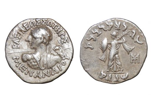 Indo-Greek, Menander I, (c.155–130 BC), Silver Drachm