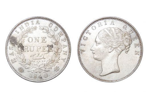 East India Company, Victoria Queen, Rupee, Silver, 1840