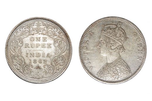 British India,  Victoria Queen, Rupee, Silver, 1862