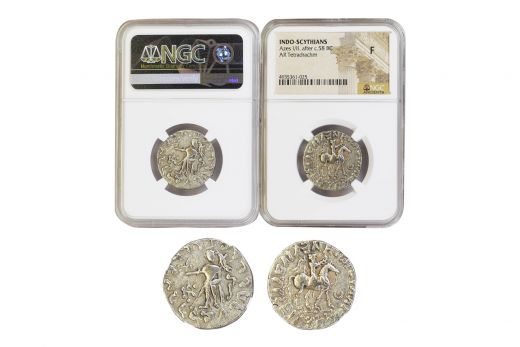 Azes I/II, after c.58 BC INDO-SCYTHIANS AR Tetradrachm