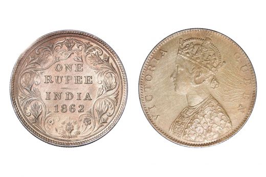 British India,  Victoria Queen, Rupee, Silver, 1862