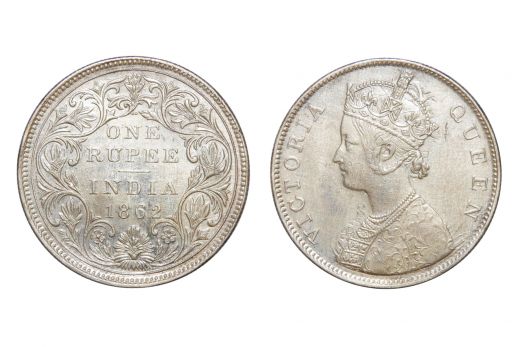 British India,  Victoria Queen, Rupee, Silver, 1862