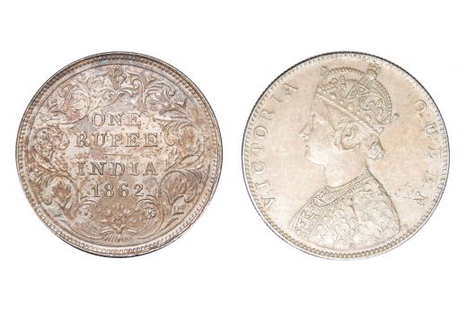 British India,  Victoria Queen, Rupee, Silver, 1862