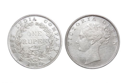 East India Company, Victoria Queen, Rupee, Silver, 1840