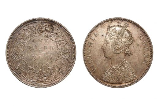 British India,  Victoria Queen, Rupee, Silver, 1862