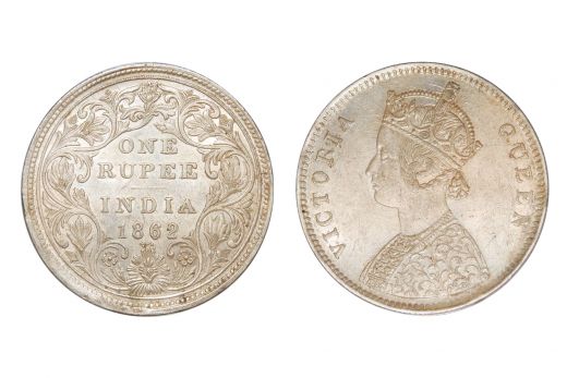 British India,  Victoria Queen, Rupee, Silver, 1862