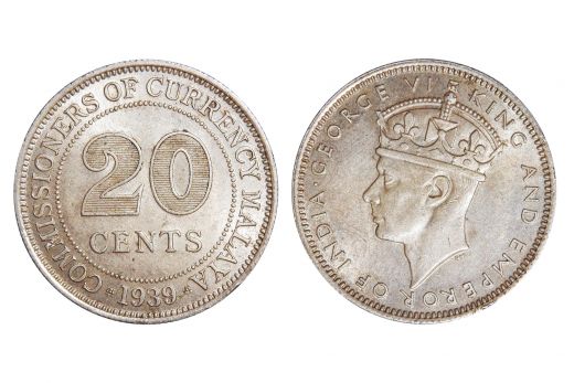 Commissioners Of Currency Malaya , George VI , 20 Cents, 1939