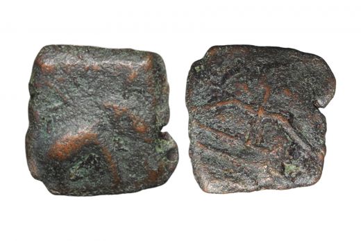 Sangam Age, Cheras, Copper Unit,2.6 grms

Obv: Elephant to right

Rev: Bow & arrow
