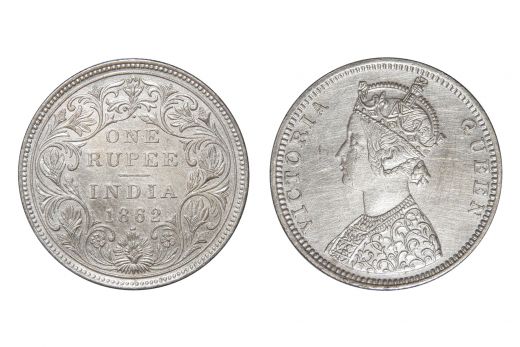 British India,  Victoria Queen, Rupee, Silver, 1862