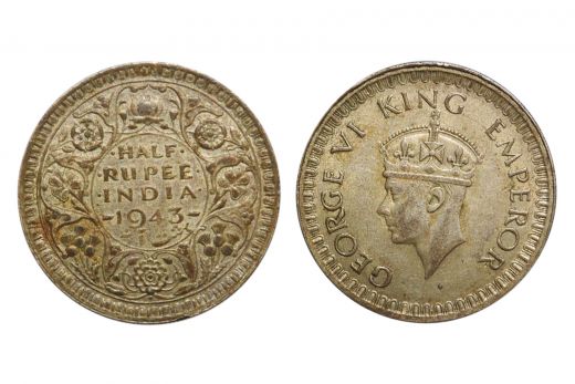 British India, George VI, 1/2 Rupee, Silver, Mint - Bombay, 1942