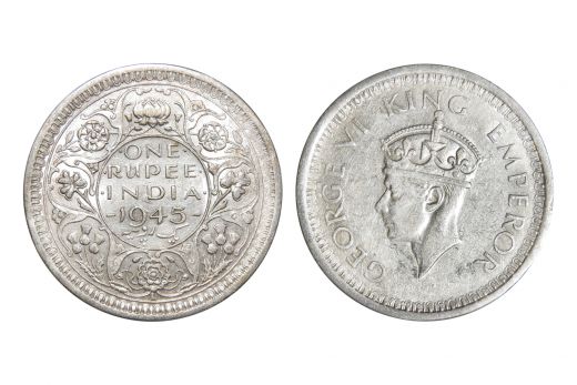 British India, George V, Rupee, Silver, Mint - Bombay, 1918