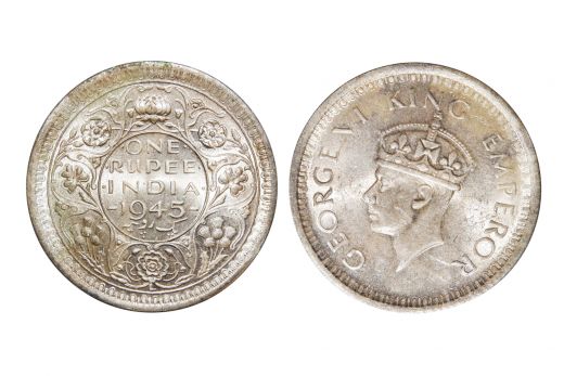 British India, George V, Rupee, Silver, Mint - Bombay, 1918