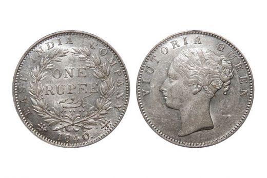 East India Company, Victoria Queen, Rupee, Silver, 1840