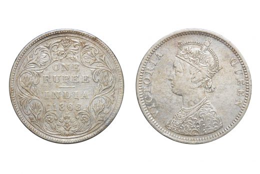 British India,  Victoria Queen, Rupee, Silver, 1862