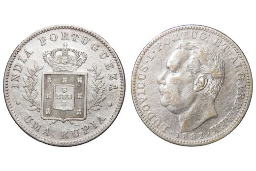 Portugese India, Ludovicus I , silver, 1 Rupia, 1882