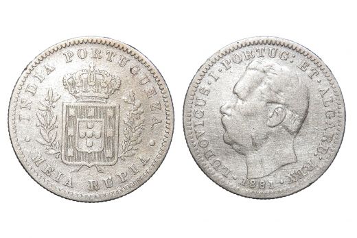 Portugese India, Ludovicus I , silver, 1 Rupia, 1882