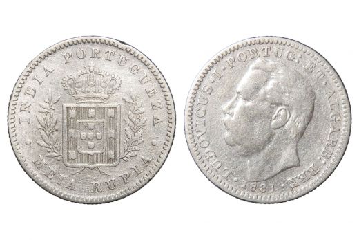 Portugese India, Ludovicus I , silver, 1 Rupia, 1882