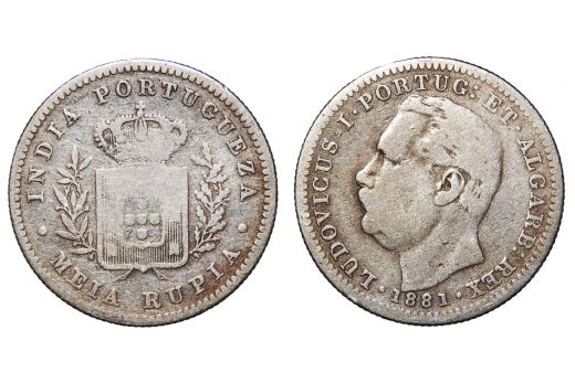 Portugese India, Ludovicus I , silver, 1 Rupia, 1882