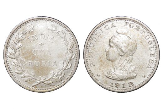 Portugese india, silver, 1 Rupia, 1912