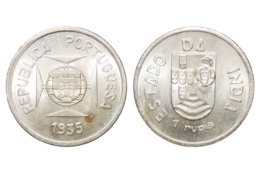 Portugese india, silver, 1/2 Rupia, 1936