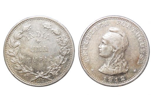 Portugese india, silver, 1/2 Rupia, 1936