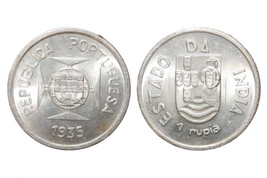 Portugese india, silver, 1/2 Rupia, 1936