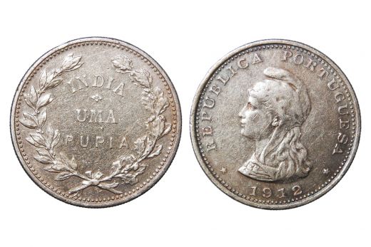 Portugese india, silver, 1/2 Rupia, 1936