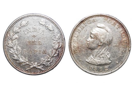 Portugese india, silver, 1/2 Rupia, 1936