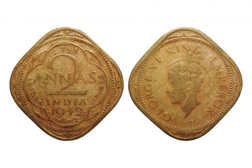 British India , George VI, 1 Anna, Copper Nickel , Mint - Calcutta , 1946