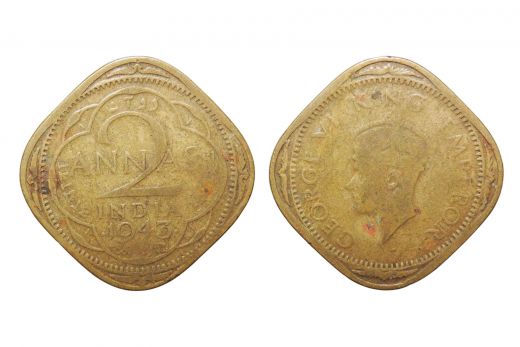 British India , George VI, 1 Anna, Copper Nickel , Mint - Calcutta , 1946