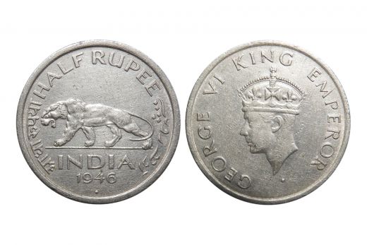 British India , George VI, 1 Anna, Copper Nickel , Mint - Calcutta , 1946