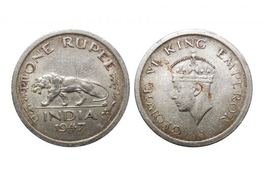 British India , George VI ,Rupee, Copper Nickel , Mint - Lahore , 1947