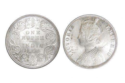 British India, Victoria Empress , Rupee, Silver, 1890