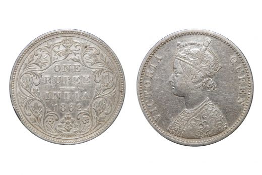 British India,  Victoria Queen, Rupee, Silver, 1862