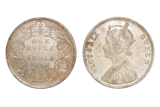 British India,  Victoria Queen, Rupee, Silver, 1862