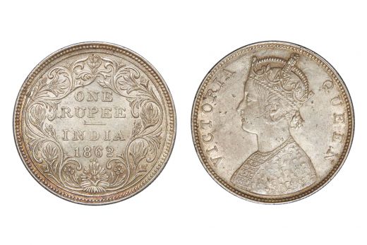British India,  Victoria Queen, Rupee, Silver, 1862