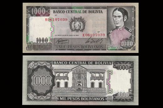 BOLIVIA 1000 PESOS 1982