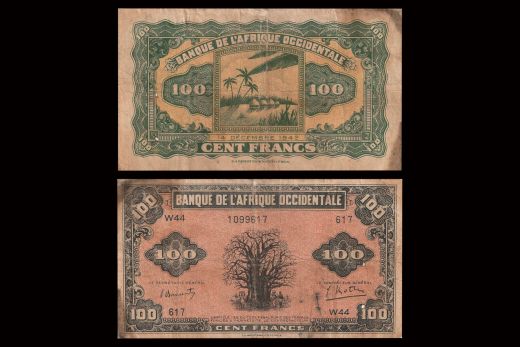 WEST AFRICA 100 FRANCS 1942